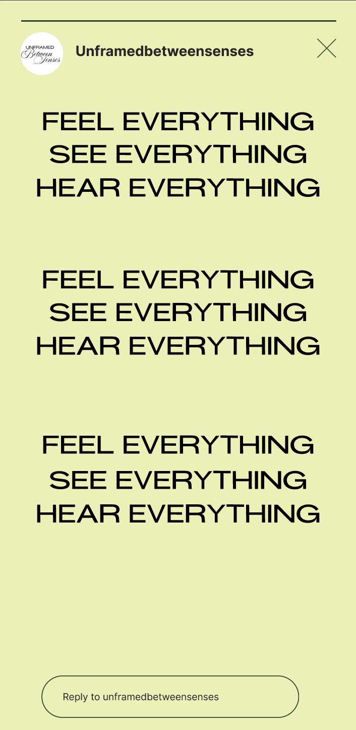 Instagram story — Feel, See, Hear Everything