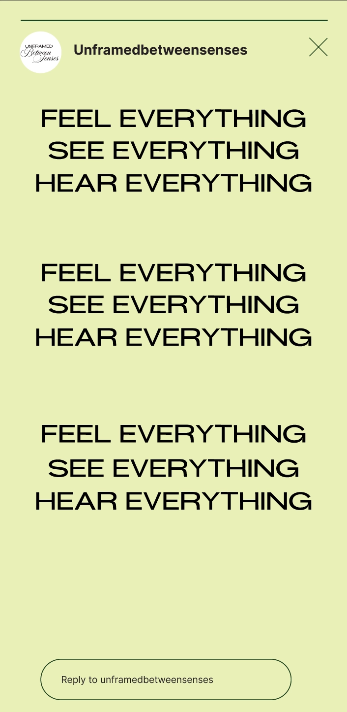 Instagram story — Feel, See, Hear Everything